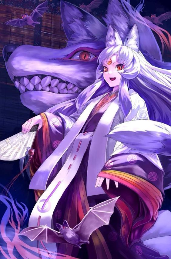 anime white fox demon