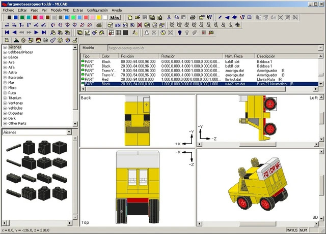 Modelo MLCad correctamente alineado