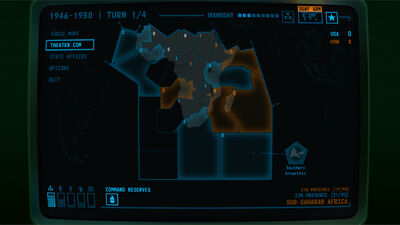 Visual of Influence of factions on the map within Terminal Conflict