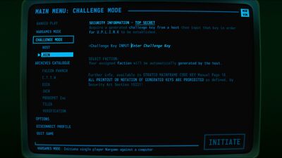 Visual of the 'Join Game' screen with Terminal Conflict