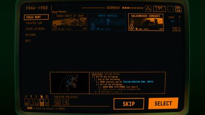 Visual of the 'Skip option' within the Focus Management screen for Terminal Conflict