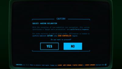 Visual of the Warzone declaration pop-up message within Terminal Conflict