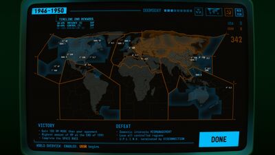 Visual of the World Map screen within Terminal Conflict