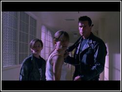 John Connor with Sarah and T-101