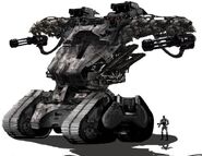 Concept art for the HK-Tank in the film Terminator Salvation.