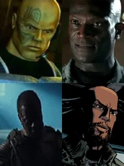 Justin Perry in different media (L to R: Dawn of Fate, The Sarah Connor Chronicles, Genisys, Zero Day Exploit)