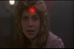 Sarah Connor as she is almost assassinated.