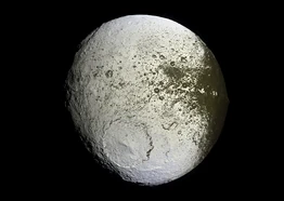 A view of Iapetus by the Cassini spacecraft.