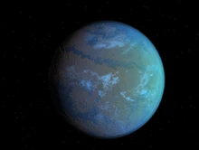 A computer-made construction of what Iapetus could look like terraformed made by Triniwiki using Universe Sandbox.