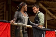 Mira and Lucas at the command base during the occupation of Terra Nova