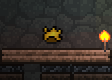 The ancient gold helmet on the floor underground