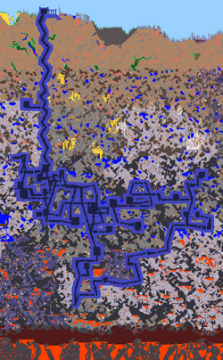 A Dungeon Overview made with a World Viewer, showing how interlacing the Dungeon is.