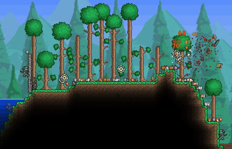 океан террария 1. биом кладбище террария 1 4. 4. террария ясновидение. грибной остров террария.