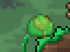 A Green Slime with a heart In it