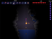 The backing of the chasms allows you to place blocks anywhere within.