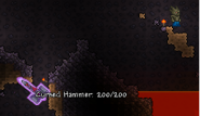 A cursed hammer with its health shown.]]