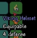 Viking Helmet equipped in Helmet Slot.