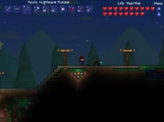 The jellyfish statue connected to switch that will spawn 3 jellyfish, which drop glowsticks.