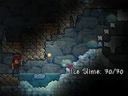Ice slimes in underground Snow Biome