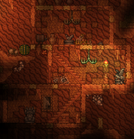 Un cabanon souterrain dans le thème du désert dans le désert souterrain.