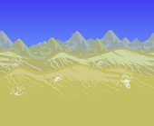 Sand dunes with animal skeletons