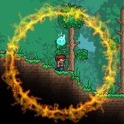 L'anneau de feu qui apparaît lors de l'utilisation de la potion infernale.