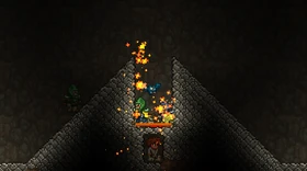 A basic "Volcano Farm" made for Underground enemies.