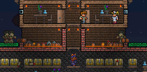 Defensive Tower At Entrance Of Town : Terraria