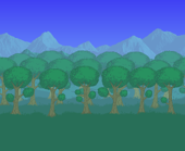 Forest blocking mountains