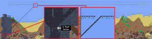 A skybridge used for killing Dungeon Guardians. A 'stairway' allows the player to quickly ascend to the skybridge when the Guardian has been summoned.