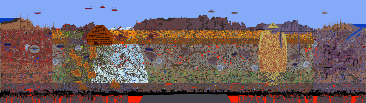 This is a secret rainbow seed in Terraria that makes everything colour