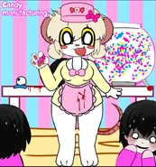 Lorna working in a candy store in Episode 3.