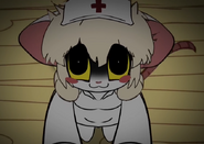 POV of one of the children Lorna is holding up.