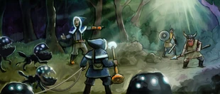 Gruesome grues gruing around.