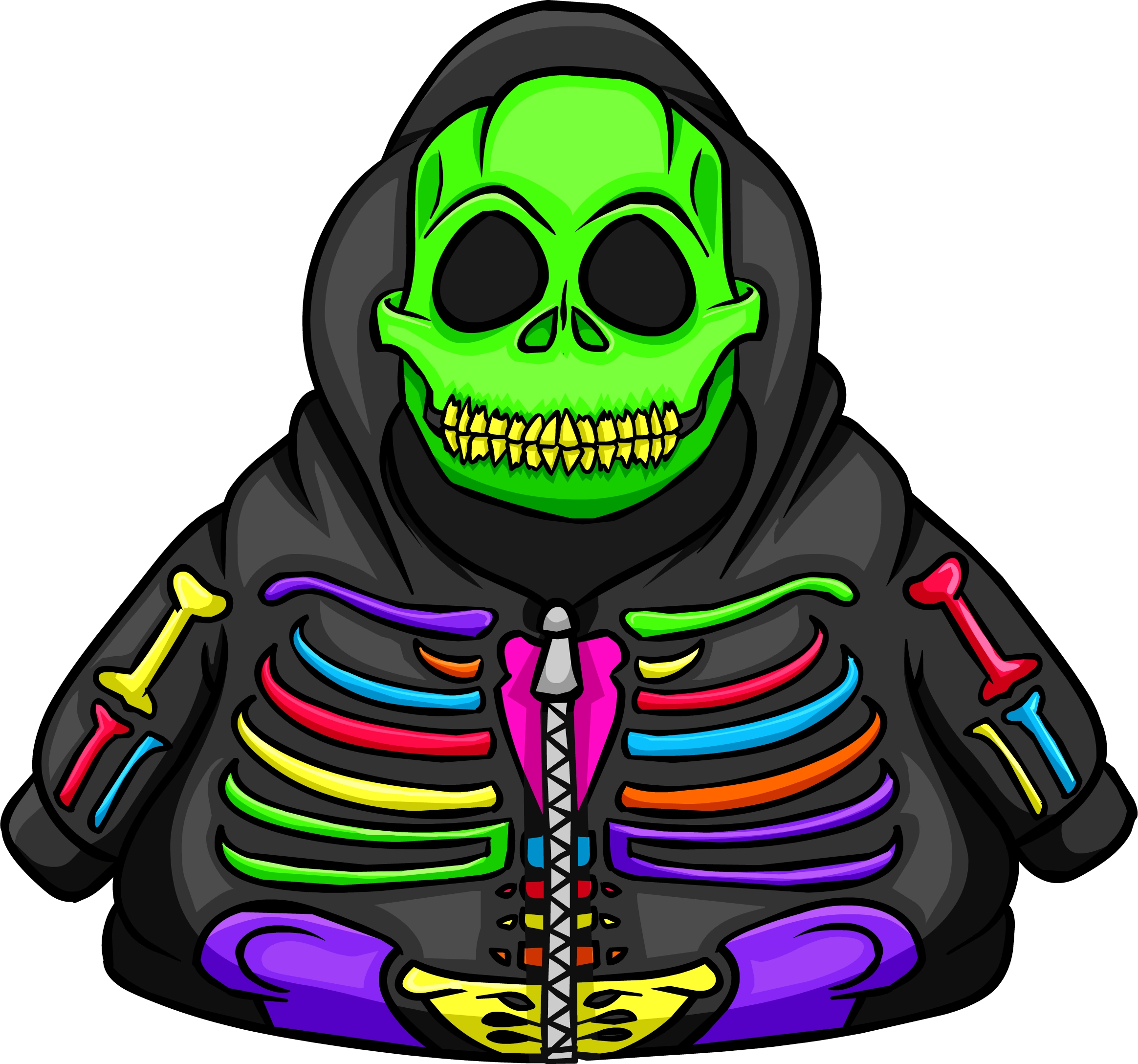Neon skeleton hoodie deals