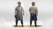 Concept art of Leatherface's "Old Lady" costume
