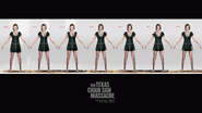 Early concept art featuring Sissy in different variations of her dress