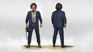 Concept art of Leatherface's "Pretty Woman" costume