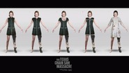 Early concept art featuring Sissy in different variations with prostheses, shoes and boots