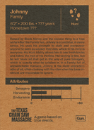 Promotional material featuring Johnny's biography and attributes