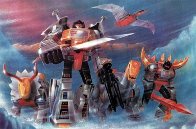 Call them the boy-band of the Autobots and prepare for a world of pain. From left to right: Slag, Grimlock, Swoop, Sludge and Snarl.