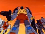 The Three Dinobots, immediately after accidentally killing the Invisible Swordsman.