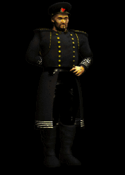 Admiral Calliope in the age of 34, and also wore his new uniform; note he has something on his face.