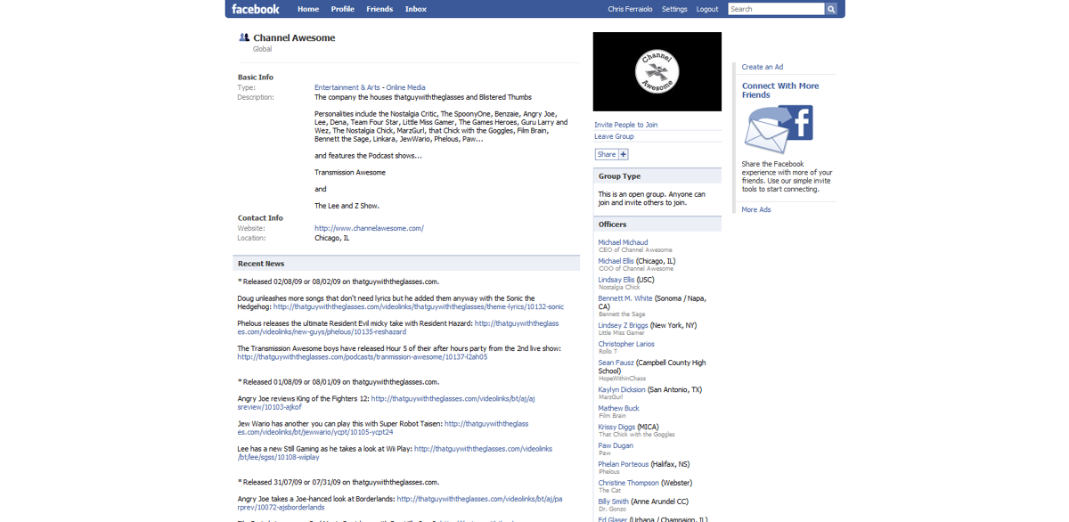 Channel Awesome Facebook Channel Awesome Fandom