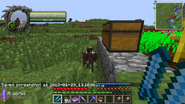 Wood golem working on a farm