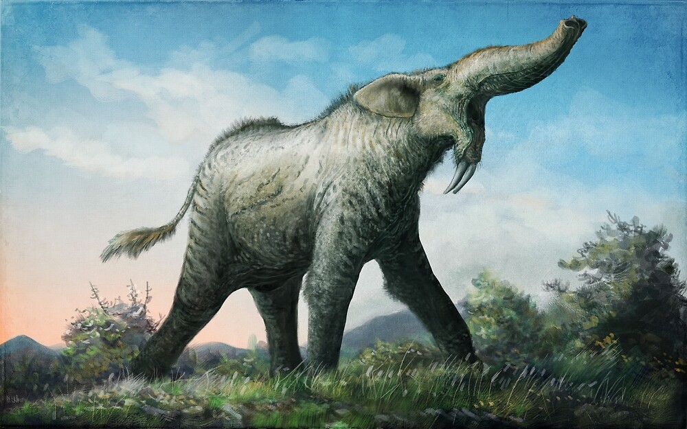 The Deinotherium was an extinct mammal that lived during the Miocene era  and is related to