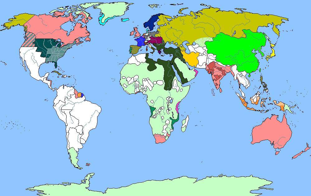 Карта мира 1850 года