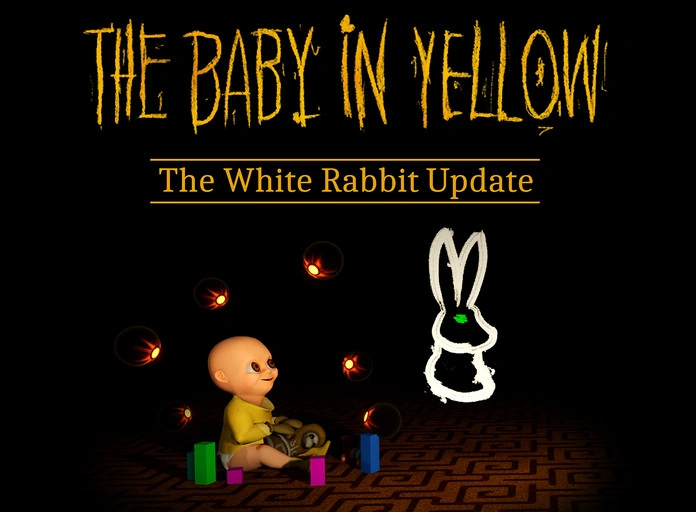 Малыш в жёлтом игра хоррор. Младенец в желтом безумие пикмана. The baby in yellow rabbit update. Младенец в желтом игра. Ребёнок в жёлтом игра хоррор.