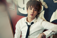 Jin promoting Skool Luv Affair #1 (February 2014)