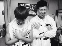 RM & Jimin on Twitter: "6:45 나시는 하늘나라로...(흰별)" [2013.09.27]